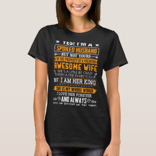 T-shirt Je suis un mari gâté d'une femme carrément géniale