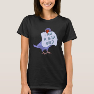 T-shirt Je Suis Un Mauvais Oiseau Je Violet Indian Ringnec