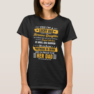 T-shirt Je suis un papa chanceux avoir une fille géniale P