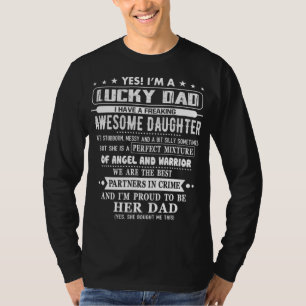 T-shirt Je suis un papa chanceux J'ai une fille géniale El