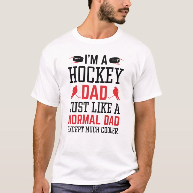 T-shirt Je suis un papa de hockey (Devant)