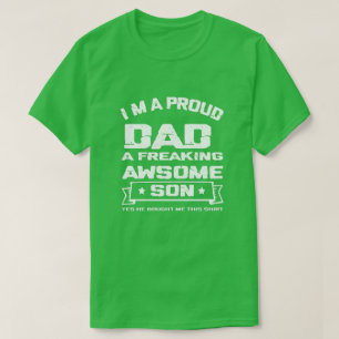 T-shirt Je suis un papa fier d'un Fils Fou Fou Drôle