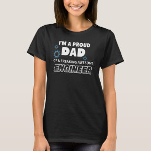 T-shirt Je suis un papa fier d'un ingénieur génial qui se 