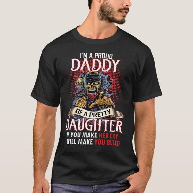 T-shirt Je suis un papa fier d'une jolie fille (Devant)