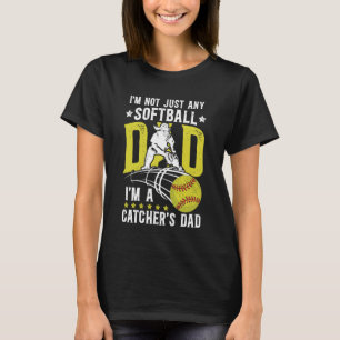 T-shirt Je suis un papa receveur de softball d'un receveur