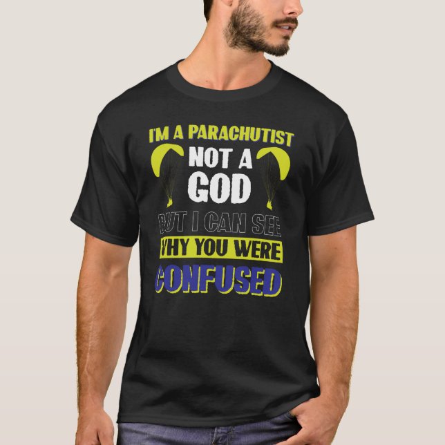 T-shirt Je suis un Parachutiste pas un Dieu (Devant)