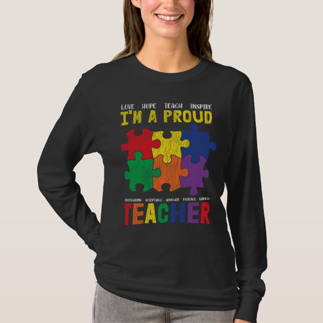 T-shirt Je Suis Un Professeur Fière Sensibilisation sur l' (Devant)