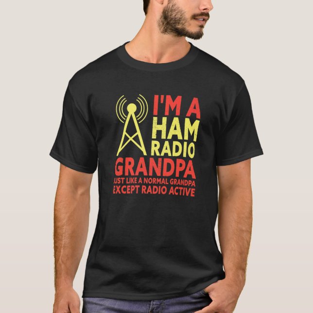 T-shirt Je suis un radioamateur de grand-père de jambon (Devant)