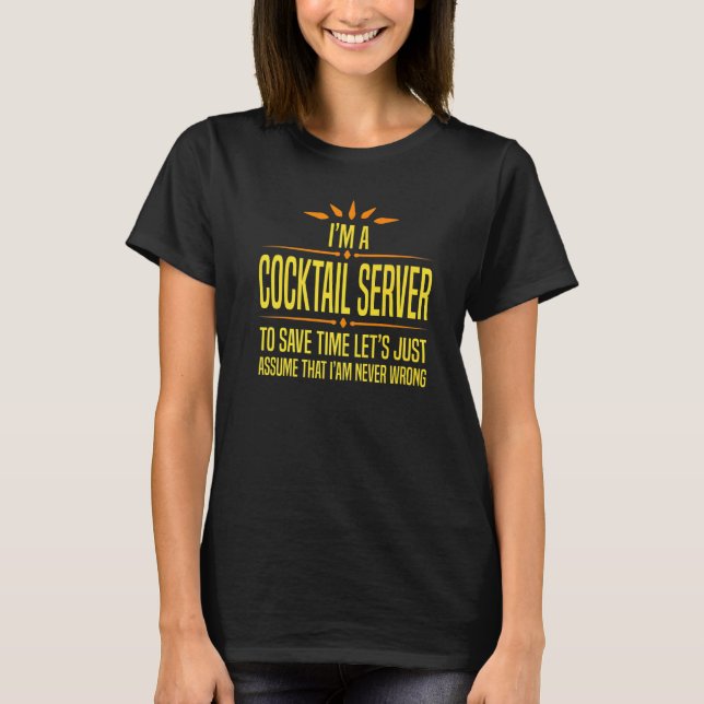 T-shirt Je suis un serveur Cocktail (Devant)