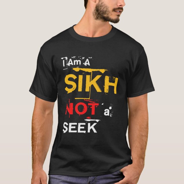 T-shirt Je suis un Sikh, pas une recherche (Devant)