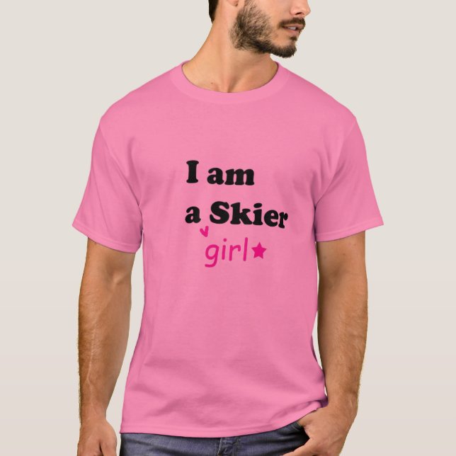 T-shirt je suis un skieur de fille (Devant)