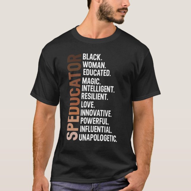 T-shirt Je Suis Un Speducator Noir Afro Femme Histoire Noi (Devant)