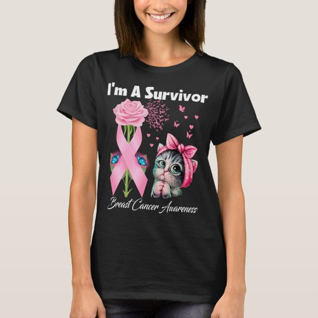 T-shirt Je suis un survivant Beurre de sensibilisation au  (Devant)