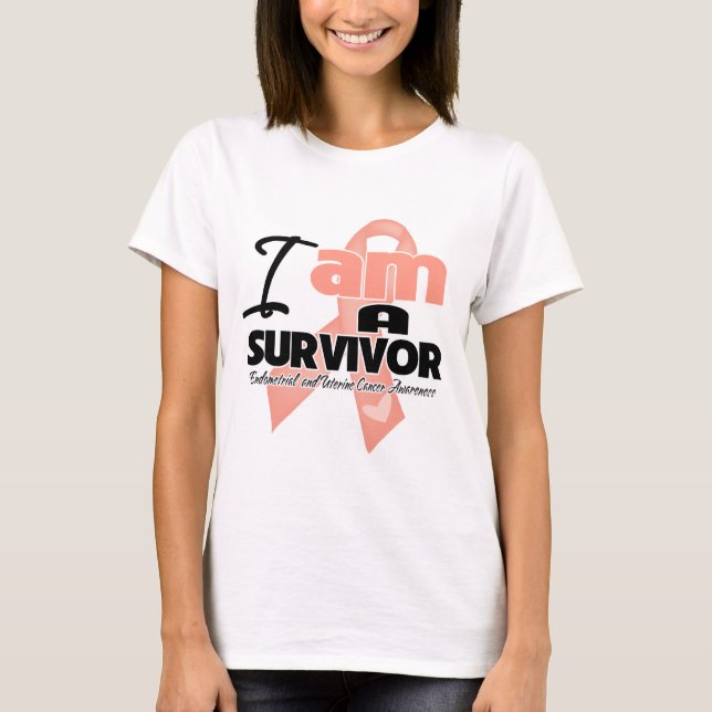 T-shirt Je suis un survivant - Cancer utérin (Devant)