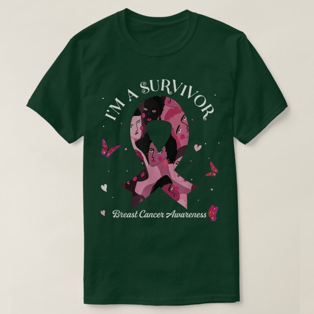 T-shirt Je suis un survivant de la sensibilisation au canc (Design devant)