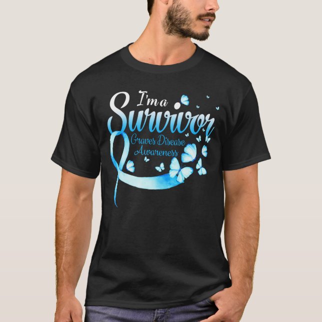 T-shirt Je suis un survivant Graves Papillon de sensibilis (Devant)