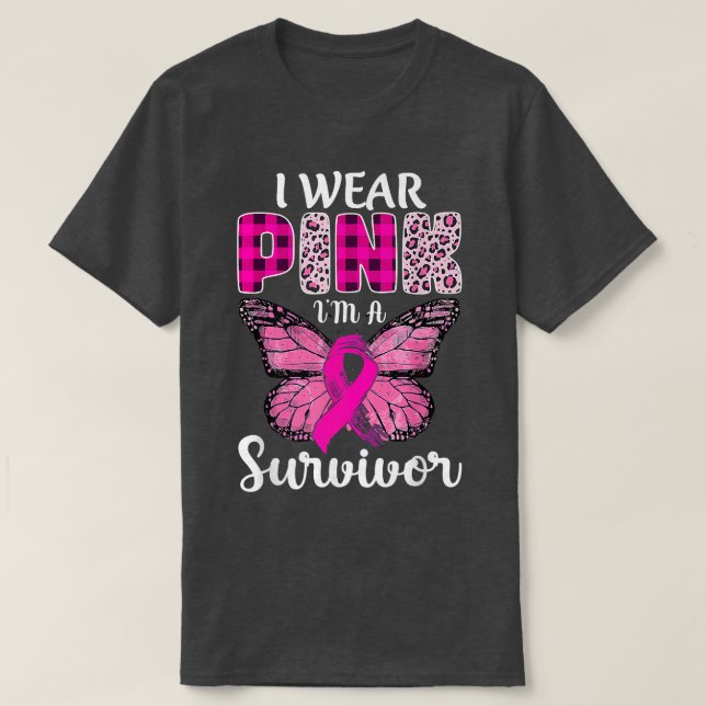 T-shirt Je suis Un Survivant Pink Ribbon Sensibilisation a (Design devant)