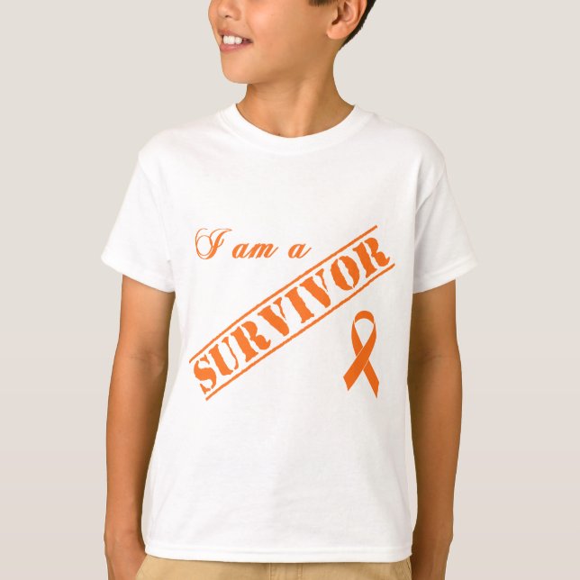 T-shirt Je suis un survivant - ruban orange (Devant)