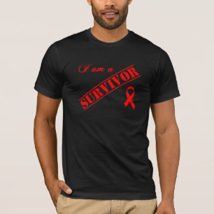 T-shirt Je suis un survivant - ruban rouge