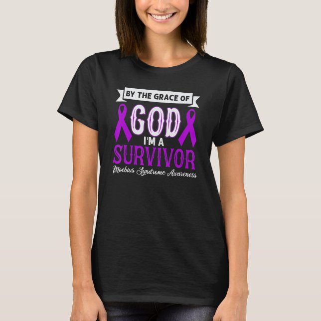T-shirt Je suis un survivant Syndrome de Moebius Ruban Vio (Devant)