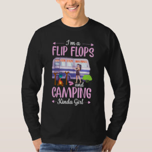 T-shirt Je suis un tongs et Camping Kinda Girl publicité e