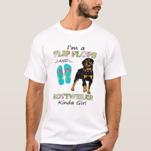 T-shirt Je suis un tonneau et Rottweiler Kinda Girl Summer