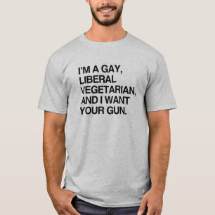 T-shirt Je suis un végétarien gai et libéral