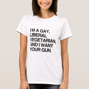 T-shirt Je suis un végétarien gai et libéral