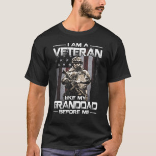T-shirt Je Suis Un Vétéran Comme Mon Grand-Père Avant Moi 