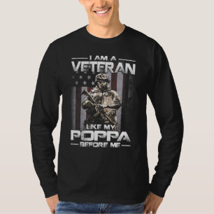 T-shirt Je suis un vétéran comme mon papa avant moi drapea