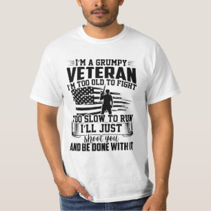 T-SHIRT JE SUIS UN VÉTÉRAN GRUMPÉ, JE SUIS TROP VIEUX POUR