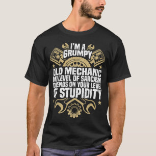 T-shirt Je suis un vieux mécanicien grincheux, Devis moteu