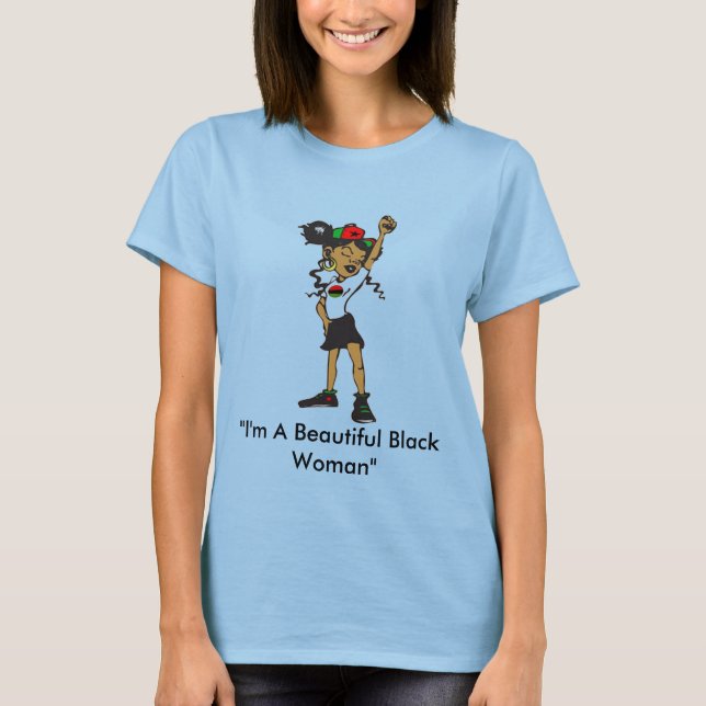 T-shirt Je Suis Une Belle Femme Noire (Devant)