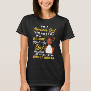 T-shirt Je suis Une Capricorne Fille Noire Femmes Capricor