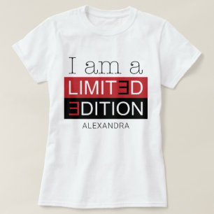 T-shirt Je suis une édition limitée Red Black Nom Customis