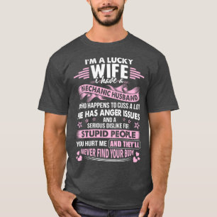 T-shirt Je Suis Une Femme Chanceuse D'Un Mécanicien De Mar