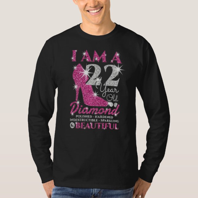 T-shirt Je Suis Une Femme Diamond De 22 Ans 22e Anniversai (Devant)