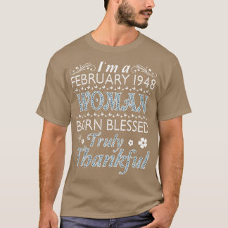 T-shirt Je Suis Une Femme Née En Février 1948, Béni Vraime