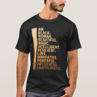 T-shirt Je Suis Une Femme Noire Belle Histo Intelligent No