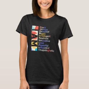 T-shirt Je Suis Une Femme Noire Belle Magie Influentielle