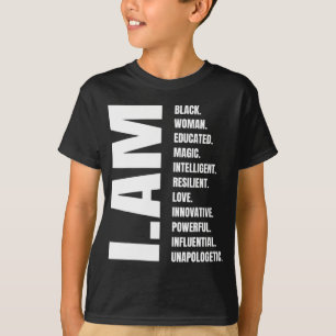 T-shirt Je Suis Une Femme Noire Histoire Noire Éduquée Fil