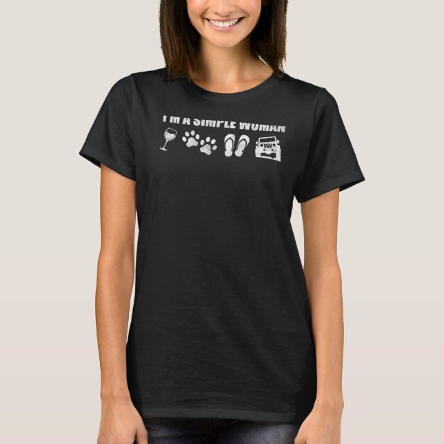 T-shirt Je suis Une Femme Simple Aimer Vins Flip Flops Chi (Devant)