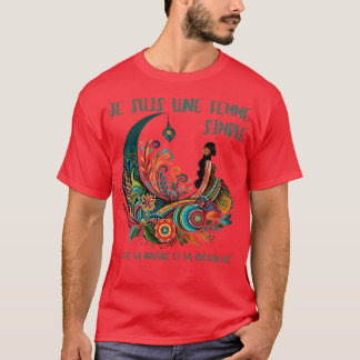 T-shirt Je suis une femme simple jaime la nature et la arc