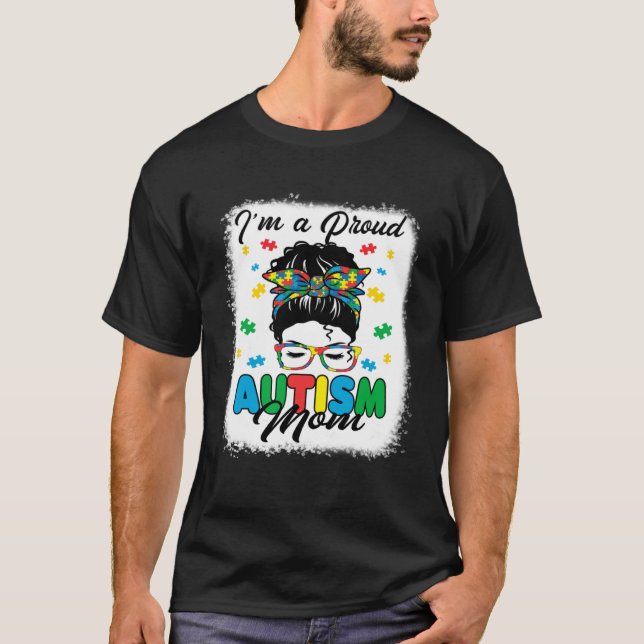 T-shirt Je suis une fière autisme maman maman maman maman  (Devant)