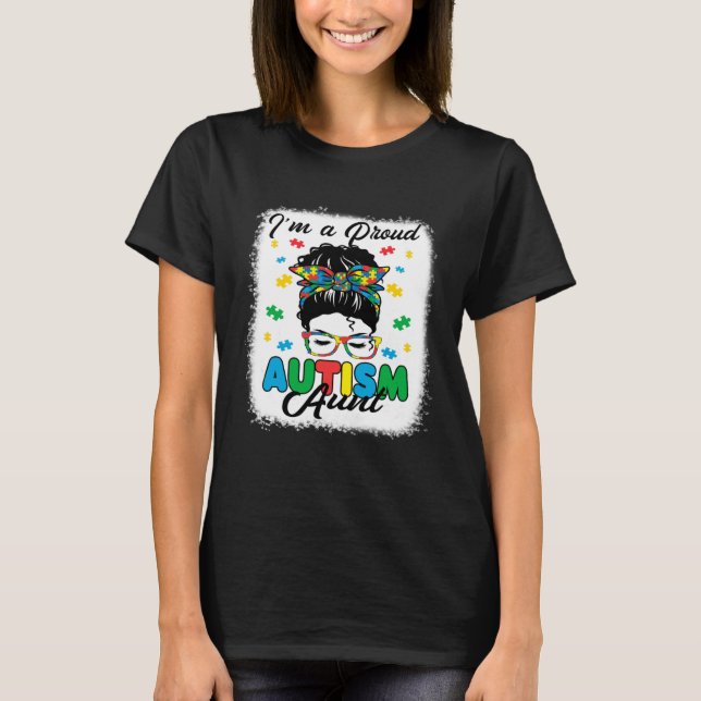 T-shirt Je suis une fière autisme Tante Amour Coeur Autism (Devant)
