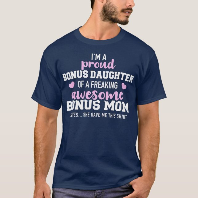 T-shirt Je suis une fière fille bonus d'un bonus génial (Devant)