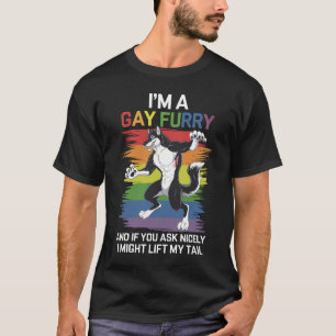 T-shirt Je suis une fierté LGBTQ arc-en-ciel renard furry