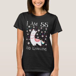 T-shirt Je suis une fille de 55 ans Llamazing Mignonne Lam