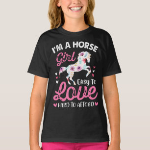 T-shirt Je suis une fille de cheval facile à aimer diffici