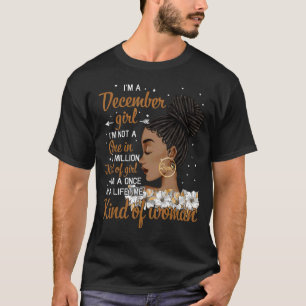 T-shirt Je suis une fille de décembre Black Women Cadeaux 